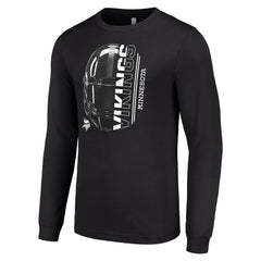 Minnesota Vikings Starter Half Helmet Logo Long Sleeve T-Shirt - Black - NFL