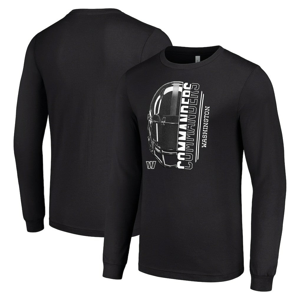 Washington Commanders Starter Half Helmet Logo Long Sleeve T-Shirt - Black - NFL