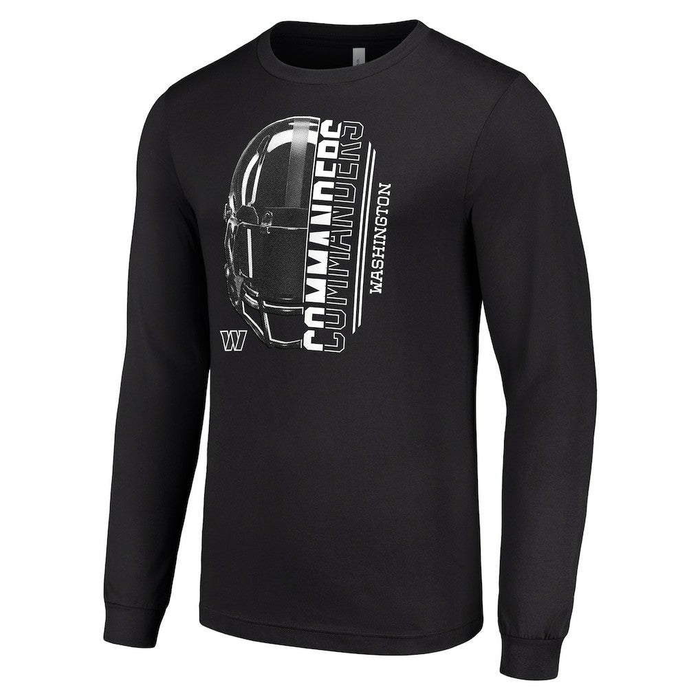 Washington Commanders Starter Half Helmet Logo Long Sleeve T-Shirt - Black - NFL