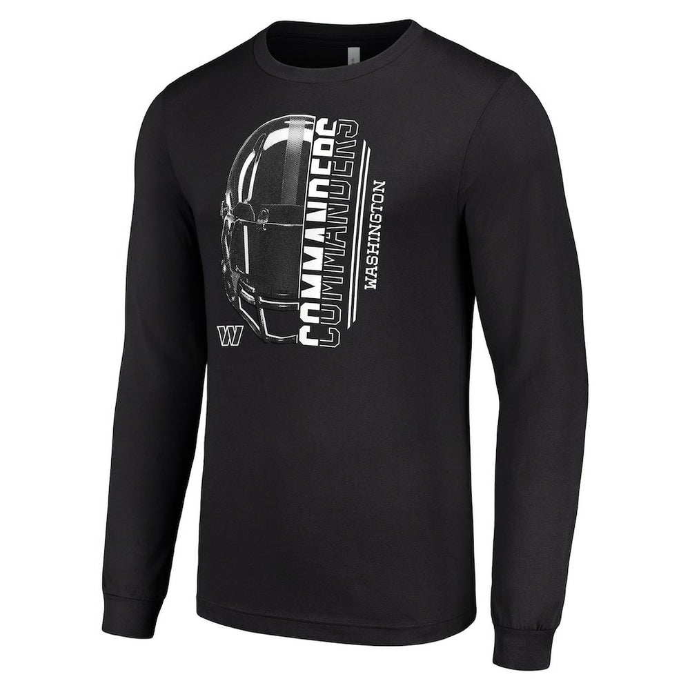Washington Commanders Starter Half Helmet Logo Long Sleeve T-Shirt - Black - NFL