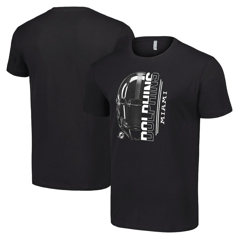 Miami Dolphins Starter Half Helmet Logo T-Shirt - Black - NFL