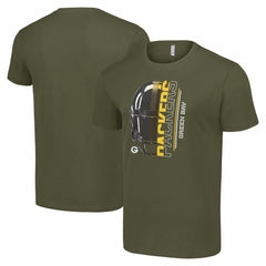 Green Bay Packers Starter Half Helmet Logo T-Shirt - Olive - NFL