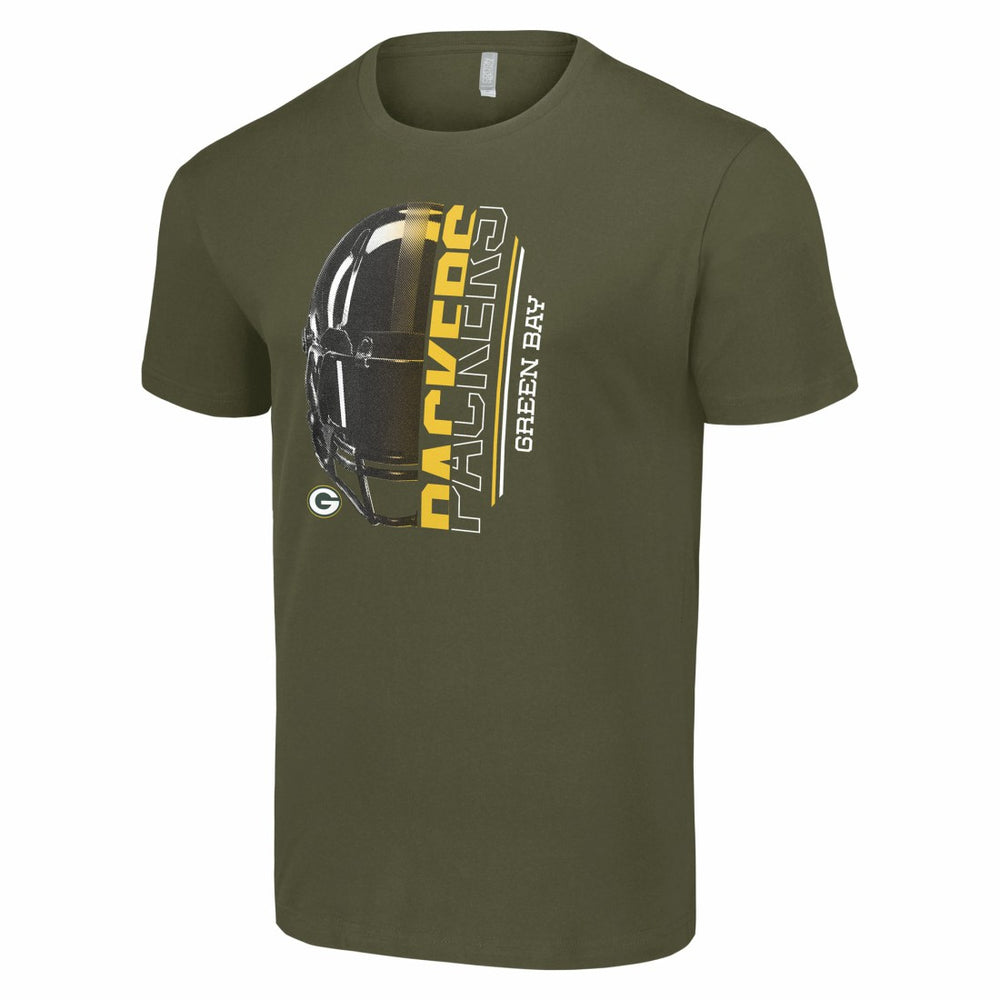 Green Bay Packers Starter Half Helmet Logo T-Shirt - Olive - NFL