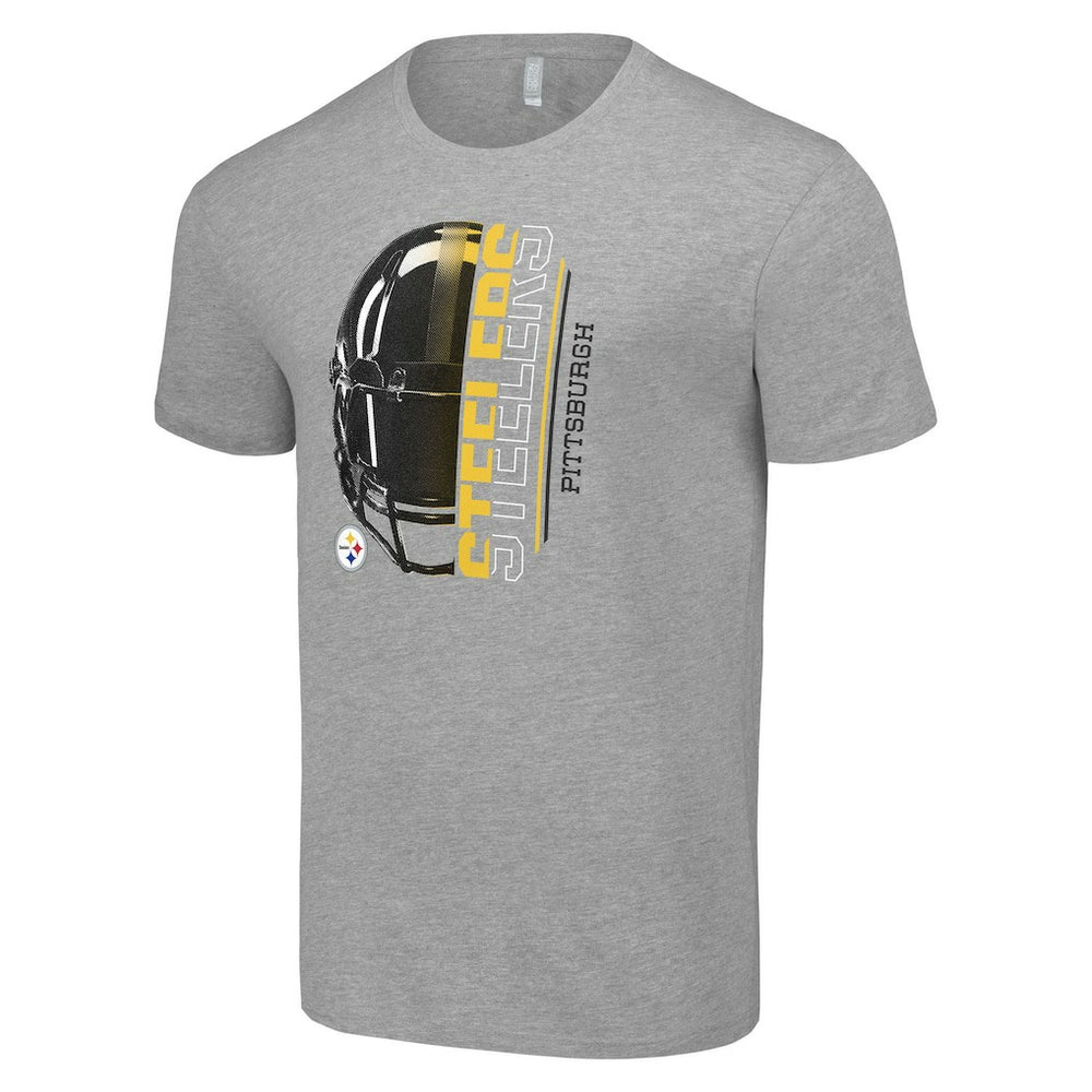 Pittsburgh Steelers Starter Half Helmet Logo T-Shirt - Heather Gray - NFL