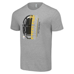 Pittsburgh Steelers Starter Half Helmet Logo T-Shirt - Heather Gray - NFL
