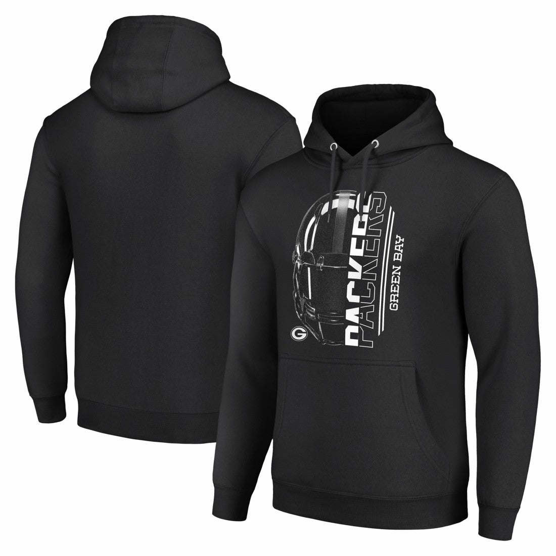 Green Bay Packers Starter Unisex Half Helmet Logo Pullover Hoodie - Black - NFL