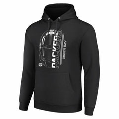 Green Bay Packers Starter Unisex Half Helmet Logo Pullover Hoodie - Black - NFL