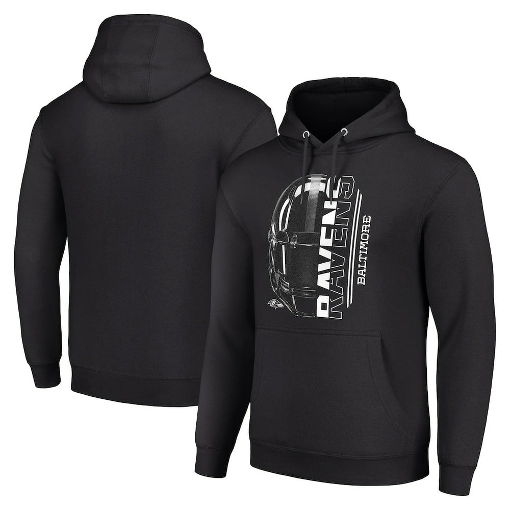 Baltimore Ravens Starter Unisex Half Helmet Logo Pullover Hoodie - Black - NFL