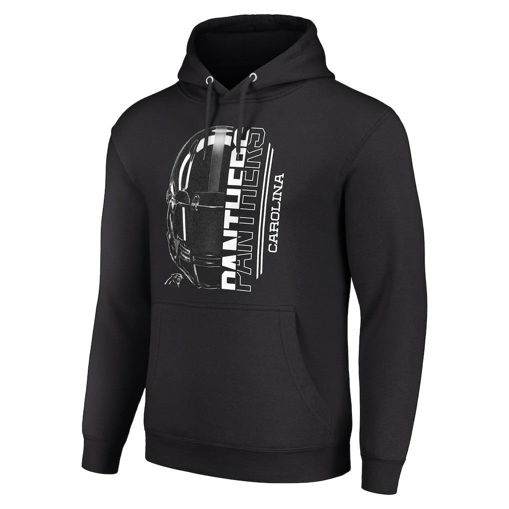 Carolina Panthers Starter Unisex Half Helmet Logo Pullover Hoodie - Black - NFL