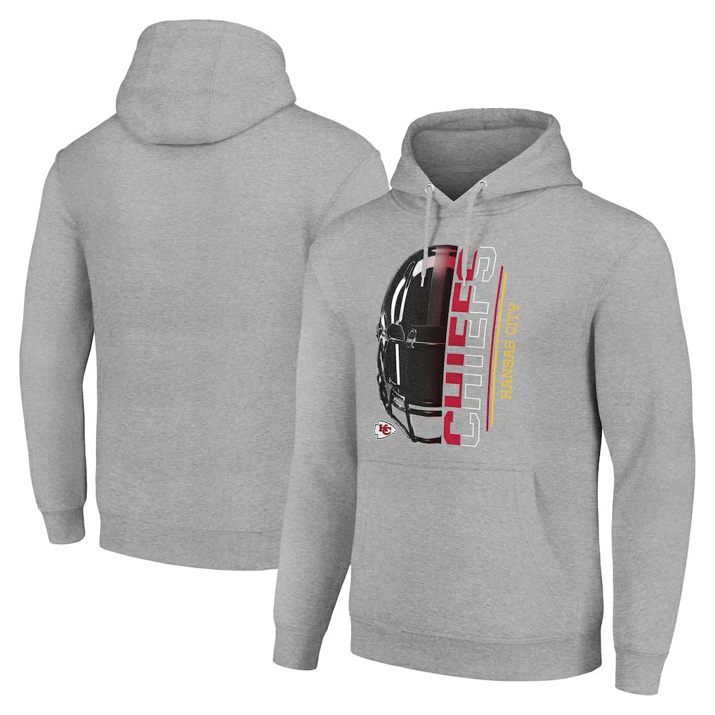 Kansas City Chiefs Starter Unisex Half Helmet Logo Pullover Hoodie - Heather Gray - NFL