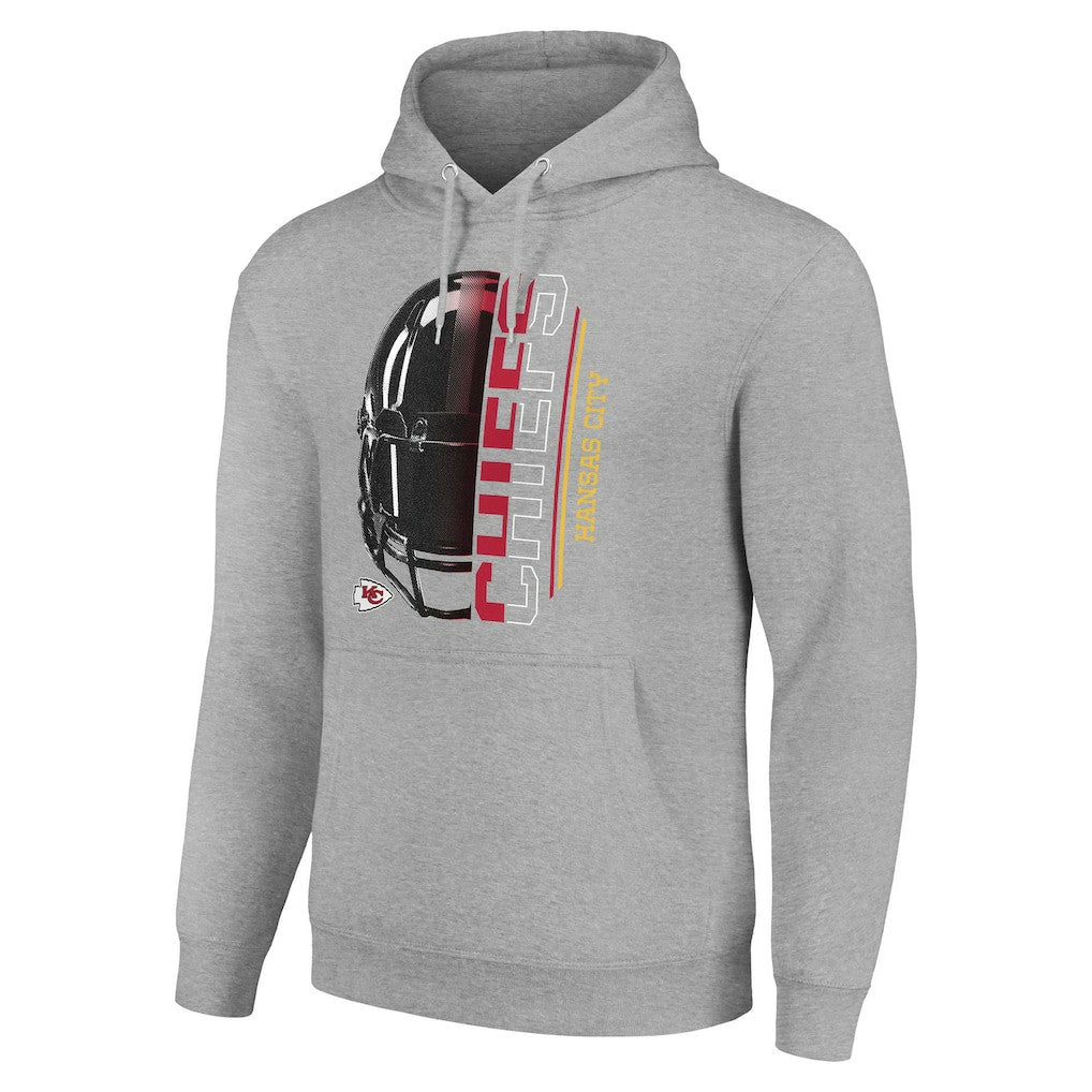 Kansas City Chiefs Starter Unisex Half Helmet Logo Pullover Hoodie - Heather Gray - NFL