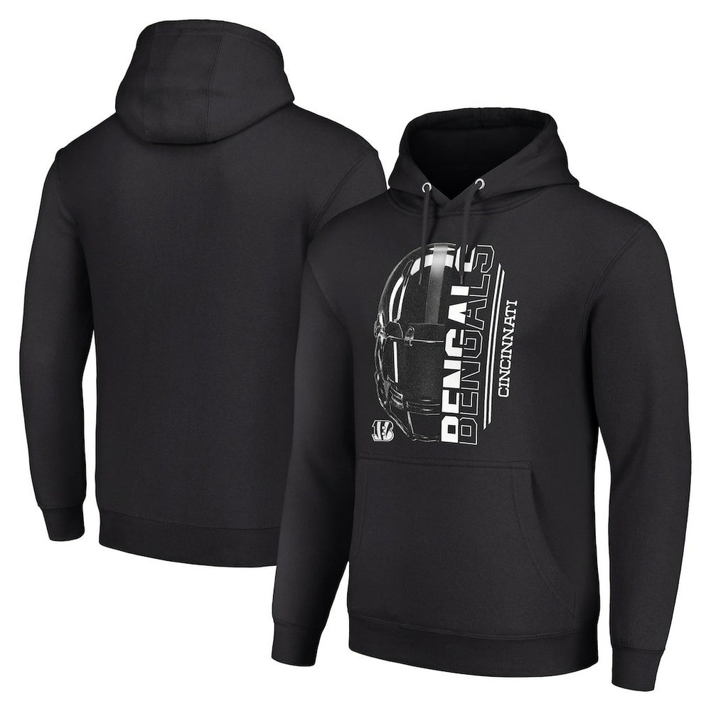 Cincinnati Bengals Starter Unisex Half Helmet Logo Pullover Hoodie - Black - NFL