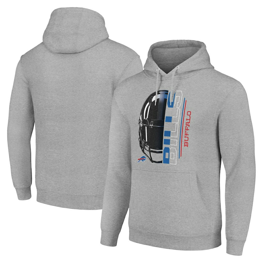 Buffalo Bills Starter Unisex Half Helmet Logo Pullover Hoodie - Heather Gray - NFL