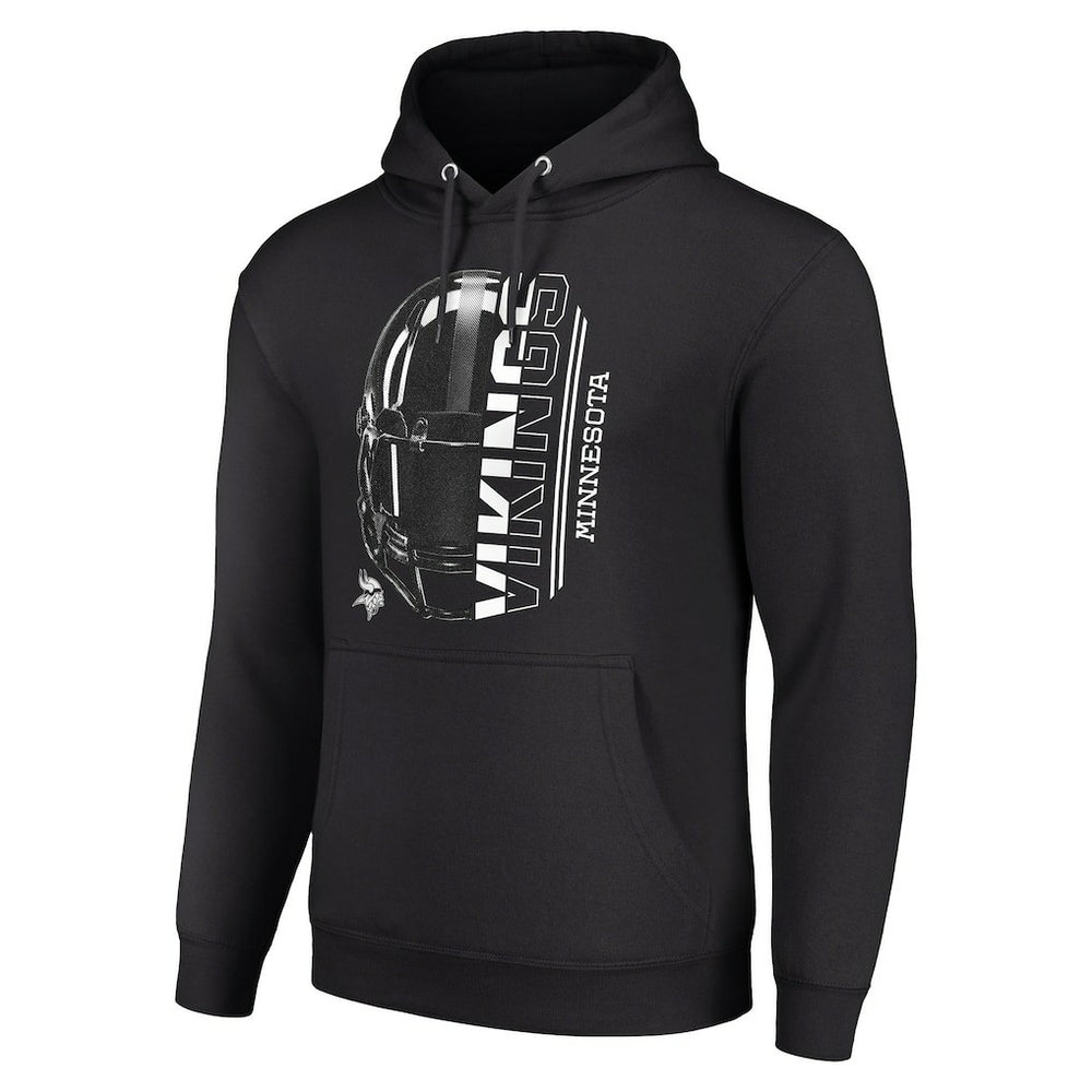 Minnesota Vikings Starter Unisex Half Helmet Logo Pullover Hoodie - Black - NFL