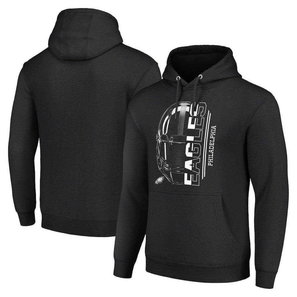 Philadelphia Eagles Starter Unisex Half Helmet Logo Pullover Hoodie - Black - NFL