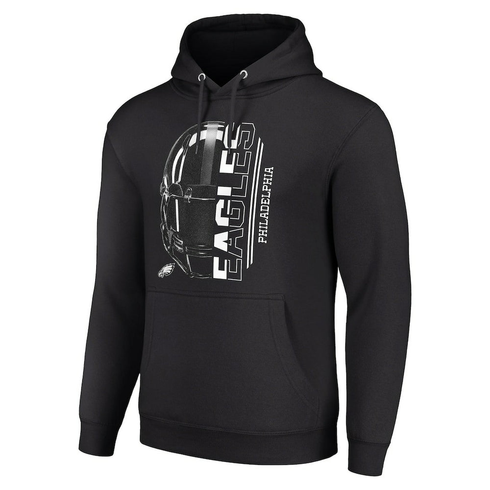 Philadelphia Eagles Starter Unisex Half Helmet Logo Pullover Hoodie - Black - NFL