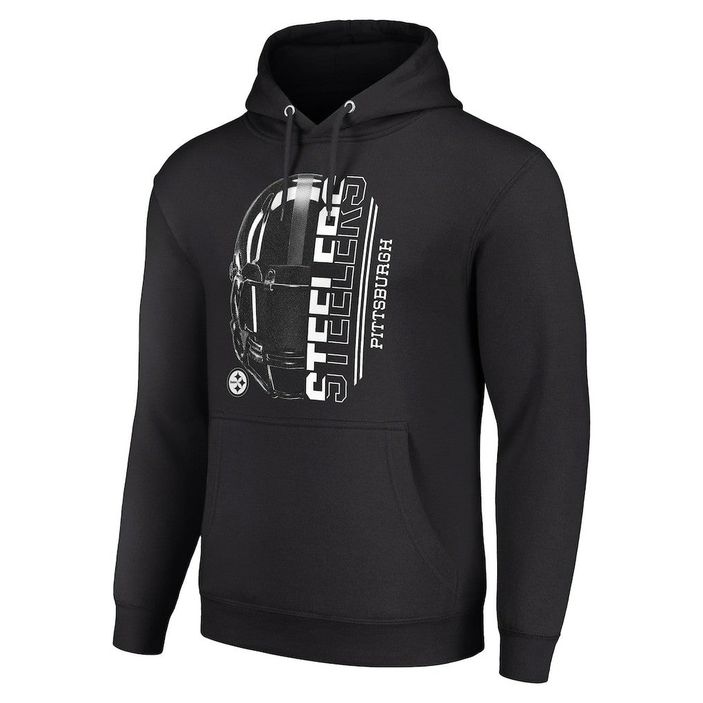 Pittsburgh Steelers Starter Unisex Half Helmet Logo Pullover Hoodie - Black - NFL