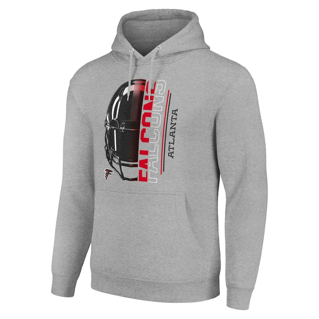 Atlanta Falcons Starter Unisex Half Helmet Logo Pullover Hoodie - Heather Gray - NFL