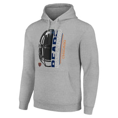 Chicago Bears Starter Unisex Half Helmet Logo Pullover Hoodie - Heather Gray - NFL