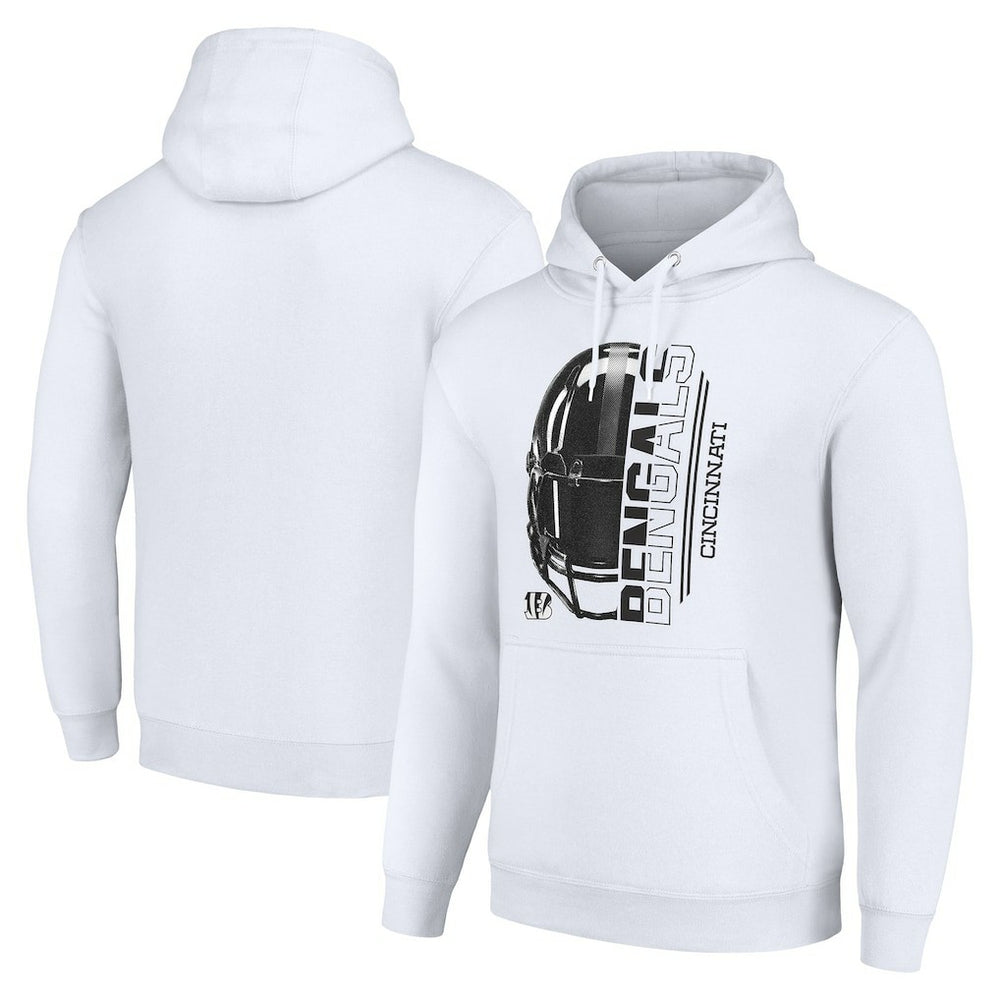 Cincinnati Bengals Starter Unisex Half Helmet Logo Pullover Hoodie - White - NFL