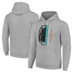Miami Dolphins Starter Unisex Half Helmet Logo Pullover Hoodie - Heather Gray - NFL