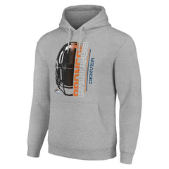 Denver Broncos Starter Unisex Half Helmet Logo Pullover Hoodie - Heather Gray - NFL
