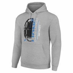 Detroit Lions Starter Unisex Half Helmet Logo Pullover Hoodie - Heather Gray - NFL