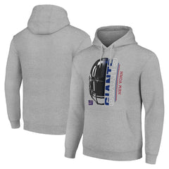 New York Giants Starter Unisex Half Helmet Logo Pullover Hoodie - Heather Gray - NFL