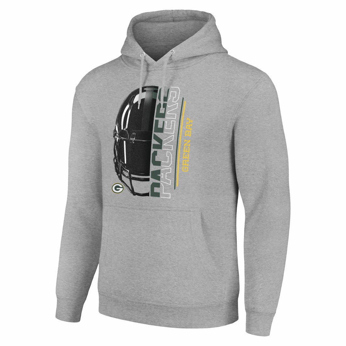 Green Bay Packers Starter Unisex Half Helmet Logo Pullover Hoodie - Heather Gray - NFL
