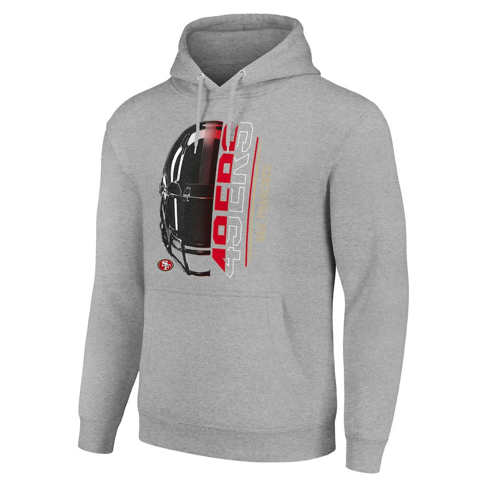 San Francisco 49ers Starter Unisex Half Helmet Logo Pullover Hoodie - Heather Gray - NFL