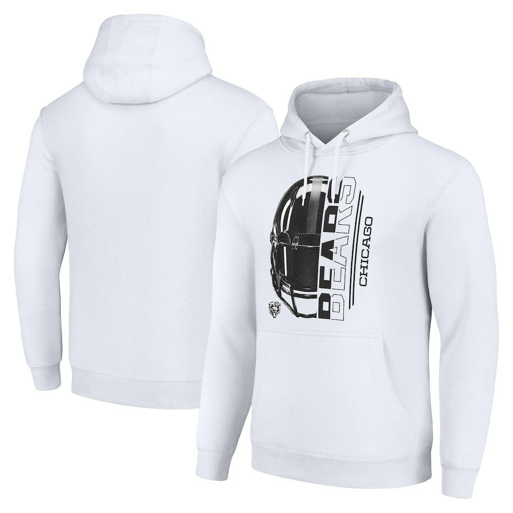 Chicago Bears Starter Unisex Half Helmet Logo Pullover Hoodie - White - NFL