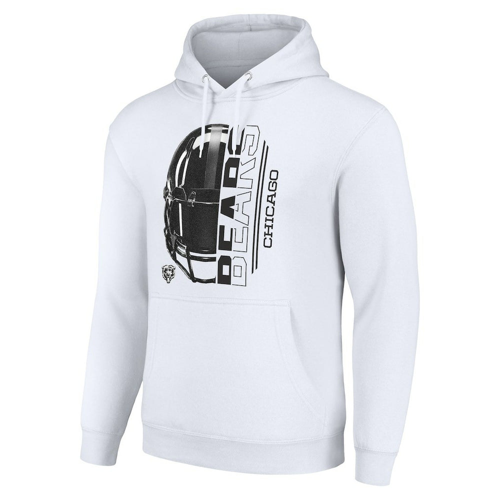 Chicago Bears Starter Unisex Half Helmet Logo Pullover Hoodie - White - NFL