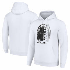 Detroit Lions Starter Unisex Half Helmet Logo Pullover Hoodie - White - NFL