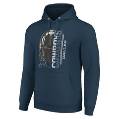 Dallas Cowboys Starter Unisex Half Helmet Logo Pullover Hoodie - Navy - NFL