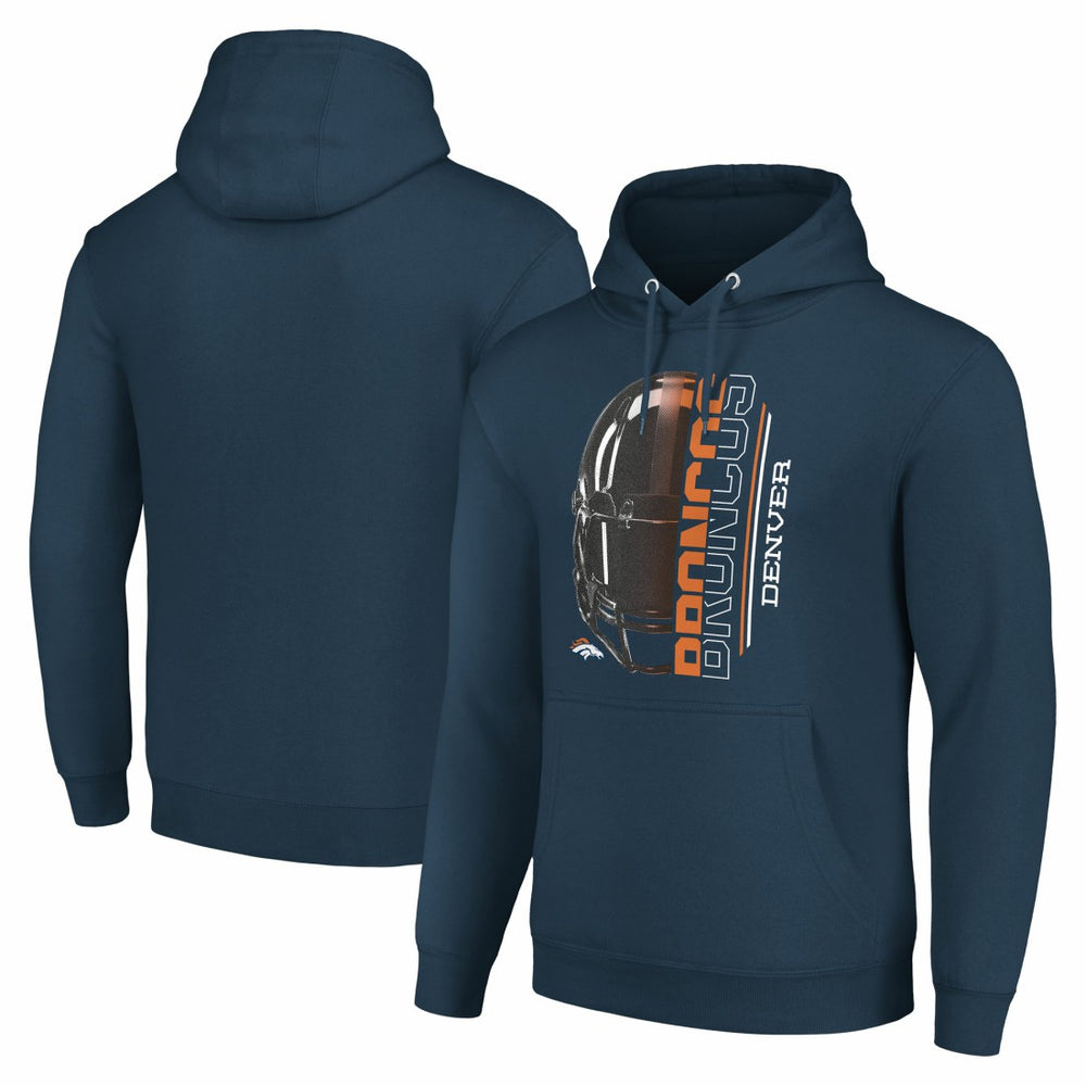 Denver Broncos Starter Unisex Half Helmet Logo Pullover Hoodie - Navy - NFL