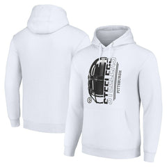 Pittsburgh Steelers Starter Unisex Half Helmet Logo Pullover Hoodie - White - NFL