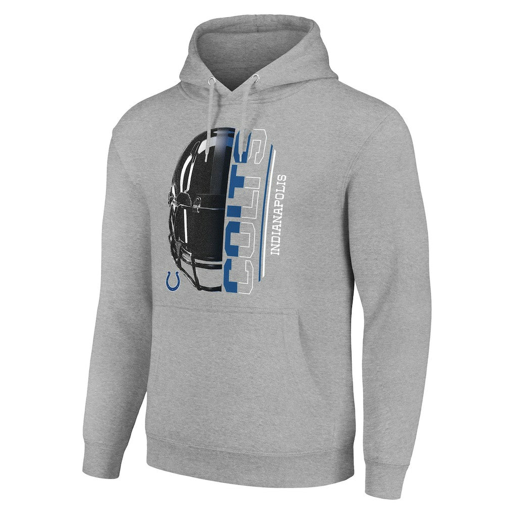 Indianapolis Colts Starter Unisex Half Helmet Logo Pullover Hoodie - Heather Gray - NFL