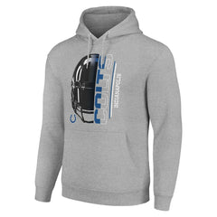 Indianapolis Colts Starter Unisex Half Helmet Logo Pullover Hoodie - Heather Gray - NFL
