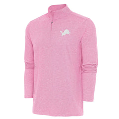 Detroit Lions Antigua Hunk Quarter-Zip Pullover Top - Pink - NFL