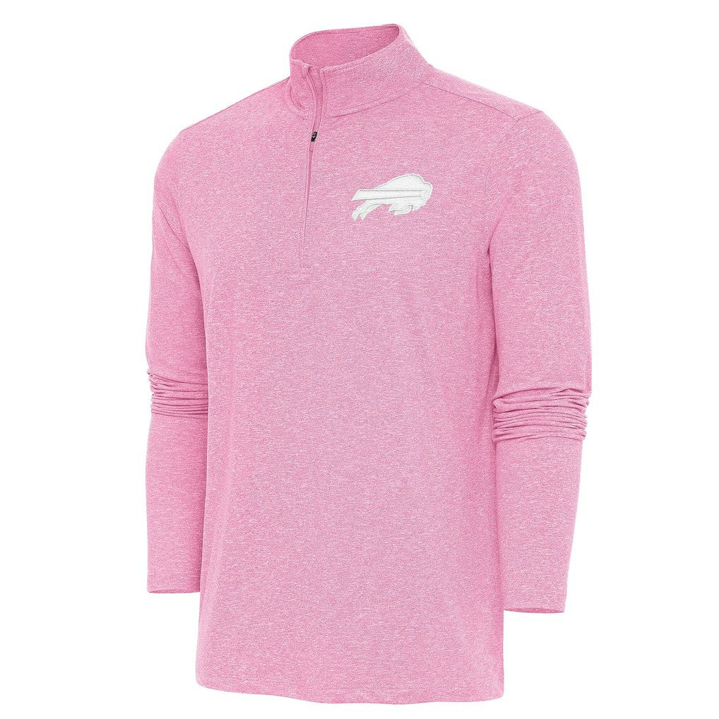 Buffalo Bills Antigua Hunk Quarter-Zip Pullover Top - Pink - NFL
