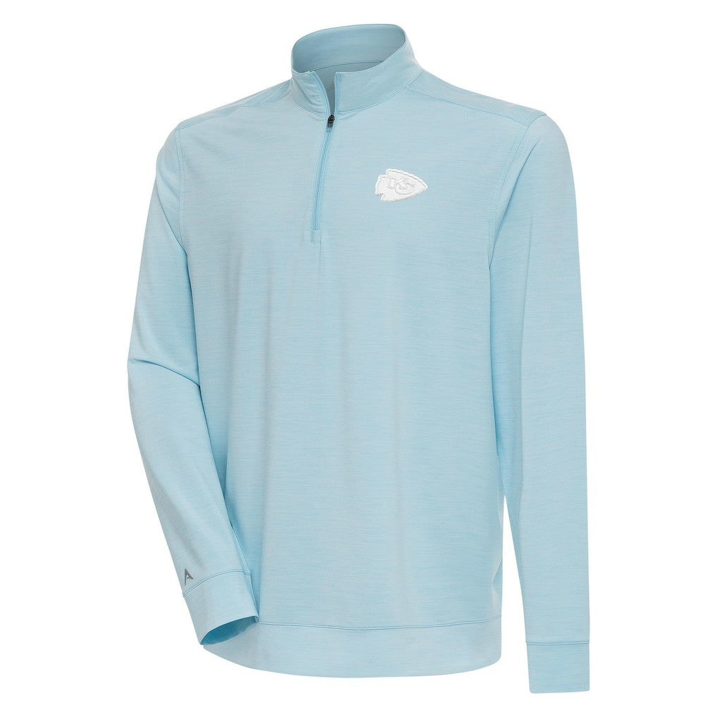 Kansas City Chiefs Antigua Bright Quarter-Zip Pullover Top - Powder Blue - NFL