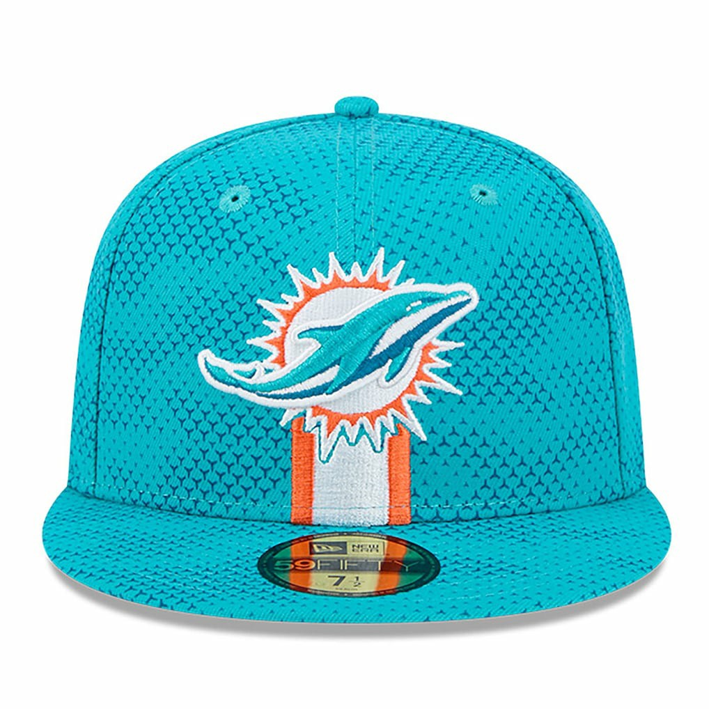 Miami Dolphins New Era 2024 Sideline 59FIFTY Fitted Hat - Aqua - NFL