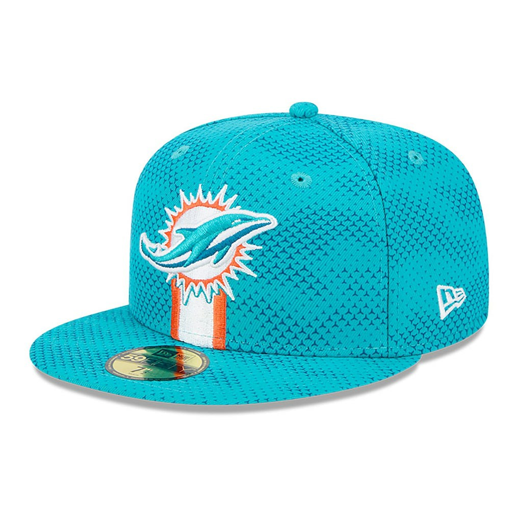 Miami Dolphins New Era 2024 Sideline 59FIFTY Fitted Hat - Aqua - NFL