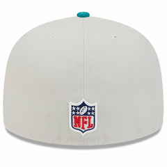 Miami Dolphins New Era 2024 Sideline Historic 59FIFTY Fitted Hat - Stone/Aqua - NFL