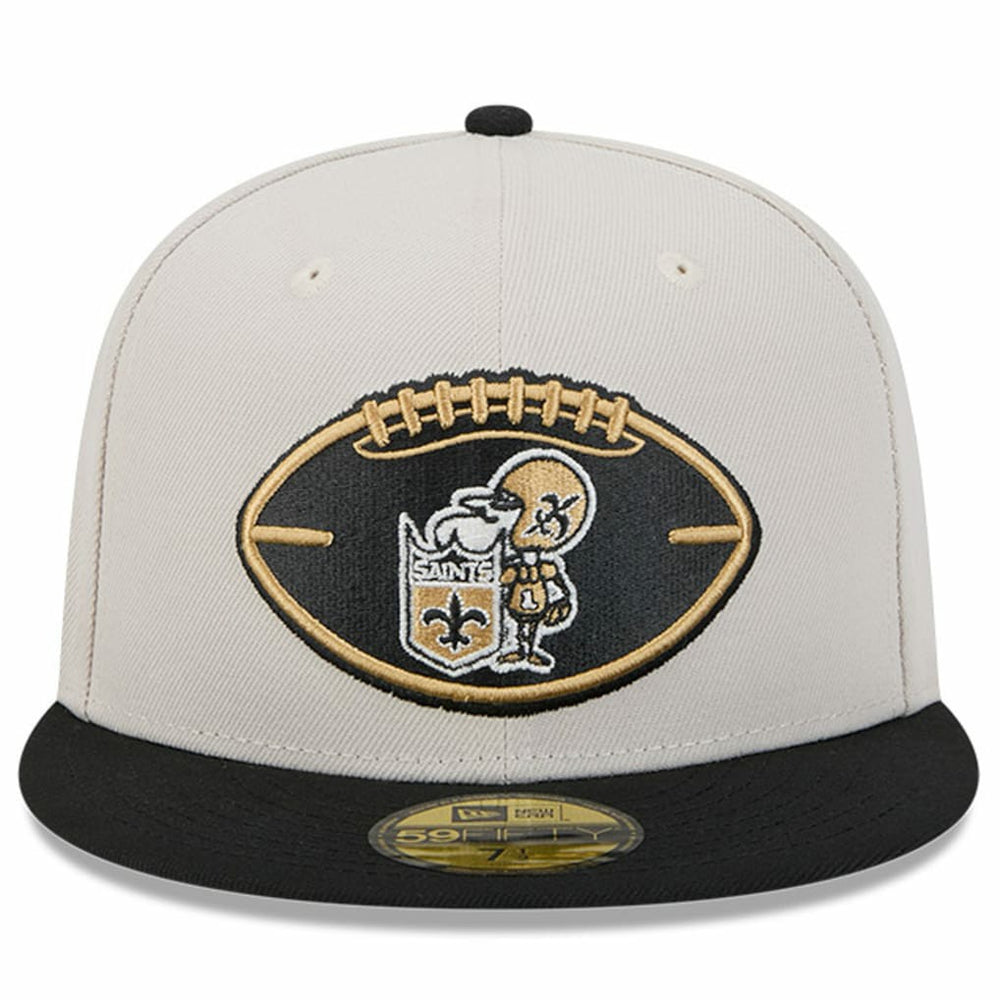 New Orleans Saints New Era 2024 Sideline Historic 59FIFTY Fitted Hat - Stone/Black - NFL