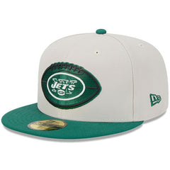 New York Jets New Era 2024 Sideline Historic 59FIFTY Fitted Hat - Stone/Green - NFL