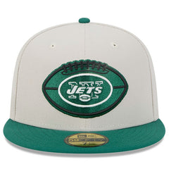 New York Jets New Era 2024 Sideline Historic 59FIFTY Fitted Hat - Stone/Green - NFL