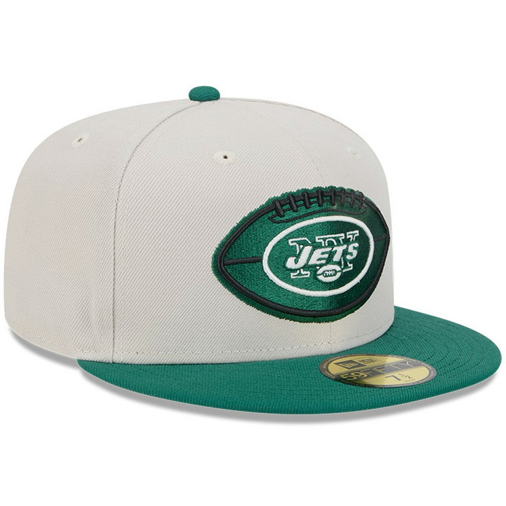 New York Jets New Era 2024 Sideline Historic 59FIFTY Fitted Hat - Stone/Green - NFL