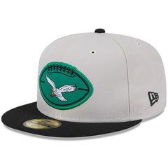 Philadelphia Eagles New Era 2024 Sideline Historic 59FIFTY Fitted Hat - Stone/Black - NFL