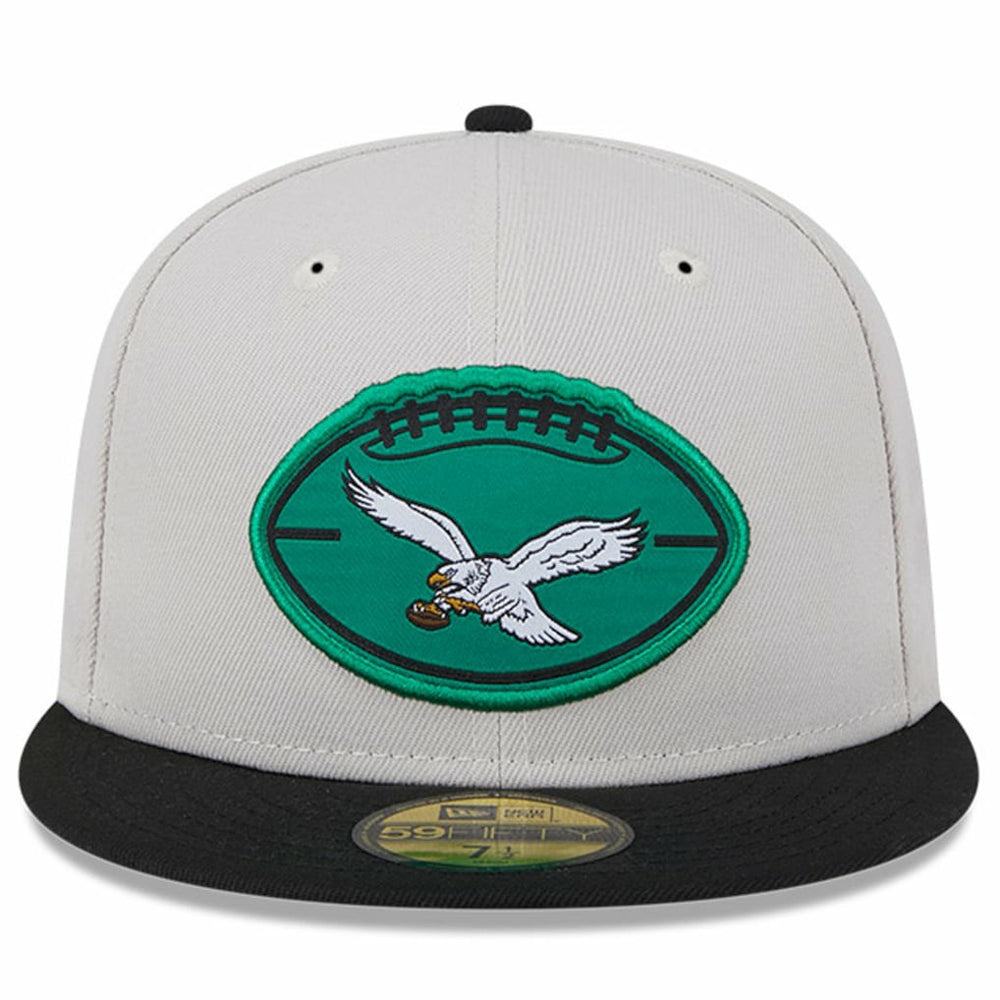 Philadelphia Eagles New Era 2024 Sideline Historic 59FIFTY Fitted Hat - Stone/Black - NFL